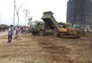 Cưỡng chế thu hồi đất đối với hộ gia đình bà Trần Thị Trà,  phường Vĩnh Niệm