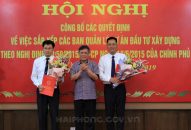 Công bố các quyết định về sắp xếp các Ban Quản lý dự án đầu tư Đăng ký nhận khuyến mãi  thành phố Hải Phòng
