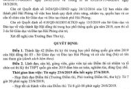 Quyết định về việc thành lập các điểm thi kỳ thi THPT quốc gia năm 2019 Hội đồng thi 03 – Sở J882ea hoàn trả cao và Đào tạo Hải Phòng