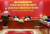 J886 cá cược WC 2026 Nguyễn Xuân Phúc làm việc với Ban Thường vụ Thành ủy Hải Phòng