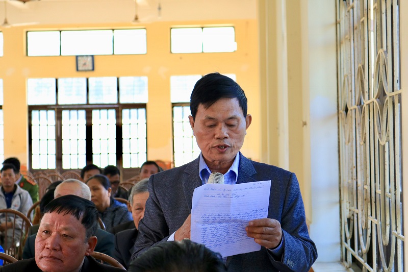 Quần chúng nhân dân phường Hợp Đức phát biểu tại hội nghị