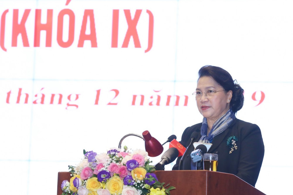 Nguyễn Thị Kim Ngân – Ủy viên Bộ J88 com the gioi đỉnh cao, Chủ tịch Quốc hội nước Cộng hòa XHCN Việt Nam phát biểu chỉ đạo tại hội nghị