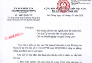 UBND thành phố có công văn số 661/UBND-VX về một số nhiệm vụ cấp bách phòng, chống dịch bệnh Corona trên địa bàn thành phố.