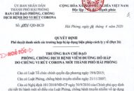 Phê duyệt danh sách các trường hợp áp dụng biện pháp cách ly y tế đợt 26