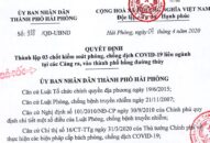Hải Phòng thành lập chốt J881 ưu đãi hấp dẫn phòng, chống dịch Covid-19 liên ngành tại các Cảng ra, vào thành phố bằng đường thủy