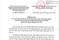 Thông báo về lịch thi kỳ thi thặng hạng chức danh nghề nghiệp viên chức lên chức danh tương đương chuyên viên chính ngành J882ea hoàn trả cao và đào tạo năm 2019