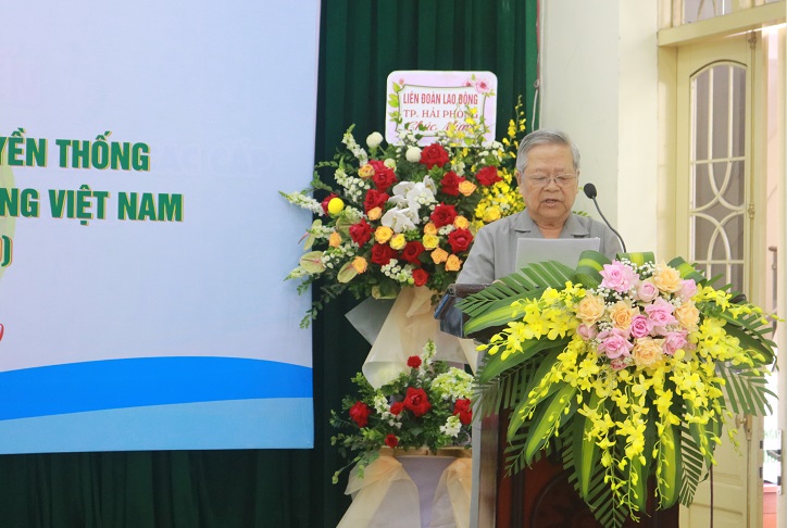 Đồng chí Nguyễn Văn Vĩnh – Chủ tịch Hội Cựu TNXP TP phát biểu tại lễ kỷ niệm