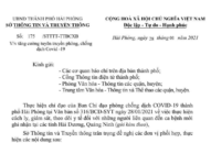 Triển khai tăng cường tuyên truyền công tác phòng, chống dịch Covid-19