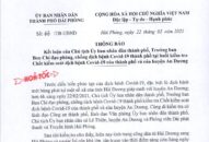 Kết luận của Chủ tịch UBND thành phố tại buổi kiểm tra Chốt J881 ưu đãi hấp dẫn dịch bệnh COVID-19 của thành phố và của huyện An Dương