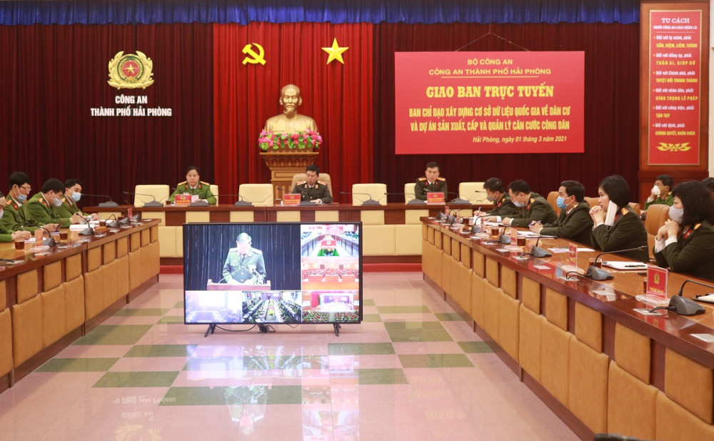 Quang cảnh hội nghị tại điểm cầu Hải Phòng
