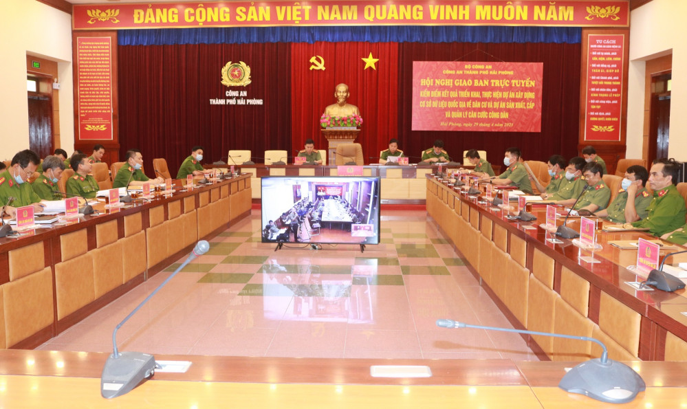 Quang cảnh hội nghị tại điểm cầu Hải Phòng
