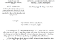 Hướng dẫn việc lập danh sách cử tri, phương án thực hiện bỏ phiếu đối với các trường hợp đang cách ly y tế phòng, chống dịch Covid và tại các địa phương có dịch bệnh phát sinh (theo CV số 52/UBBC-SNV, ngày 16/4/2021 của UBBC thành phố)