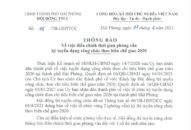 Thông báo về việc điều chỉnh thời gian phỏng vấn kỳ tuyển dụng công chức theo biên chế giao 2020
