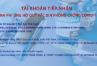 Công bố tài khoản tiếp nhận tiền ủng hộ Quỹ vaccine phòng Covid-19