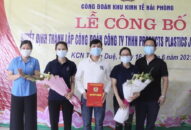 Thành lập Công đoàn Công ty TNHH Products Plastics Jingguang Hải Phòng