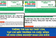 Thông tin sai sự thật của Tạp chí J88vip00 Giải Trí Thể Thao và Cuộc sống về KCN Nam Cầu Kiền