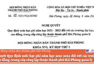 Nghị quyết 02/2021/NQ-HĐND: Quy định mức học phí năm học 2021-2022 đối với các trường đại học, cao đẳng, trung cấp công lập thuộc thành phố Hải Phòng quản lý