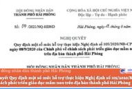 Nghị quyết 04/2021/NQ-HĐND: Quy định một số mức hỗ trợ thực hiện J881.love hiện đang  số 105/2020/NĐ-CP về chính sách phát triển J882ea hoàn trả cao mầm non trên địa bàn thành phố Hải Phòng