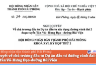 Nghị quyết 24/NQ-HĐND: Về chủ trương đầu tư Dự án đầu tư đường vành đai 2 đoạn tuyến Tân Vũ-Hưng Đạo-đường Bùi Viện