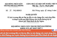 Nghị quyết 26/NQ-HĐND: Về chủ trương đầu tư Dự án đầu tư Đăng ký nhận khuyến mãi  cầu vượt sông Hóa và đoạn tuyến qua Hải Phòng của tuyến đường bộ từ thành phố Thái Bình đi cầu Nghìn