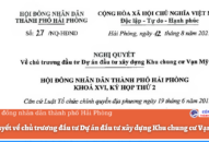 Nghị quyết 27/NQ-HĐND: Về chủ trương đầu tư Dự án đầu tư Đăng ký nhận khuyến mãi  Khu chung cư Vạn Mỹ