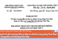 Nghị quyết 28/NQ-HĐND: Về chủ trương đầu tư Dự án chỉnh trang sông Tam Bạc đoạn từ cầu Lạc Long đến cầu Hoàng Văn Thụ