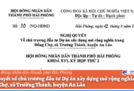Nghị quyết 30/NQ-HĐND: Về chủ trương đầu tư Dự án Đăng ký nhận khuyến mãi  mở rộng nghĩa trang Đồng Chợ, xã Trường Thành, huyện An Lão
