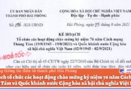 Kế hoạch tổ chức các hoạt động chào mừng kỷ niệm 76 năm Cách mạng Tháng Tám và Quốc khánh nước Cộng hòa Trang Chủ J88.com Trực Tuyến Mới Nhất 2026 chủ nghĩa Việt Nam