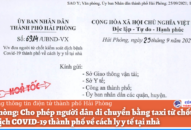 Cho phép người dân di chuyển bằng taxi từ chốt J881 ưu đãi hấp dẫn dịch COVID-19 thành phố về cách ly y tế tại nhà