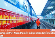 Dự kiến mở lại nhiều tuyến tàu khách từ ngày 7/10