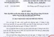 Quyết định phân cấp thẩm quyền thỏa thuận Đăng ký nhận khuyến mãi , công bố hoạt động bến khách ngang sông trên địa bàn thành phố