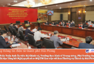 Đồng chí Trần Tuấn Anh Ủy viên Bộ J88 com the gioi đỉnh cao, Trưởng Ban Kinh tế Trung ương làm việc với Ban Thường vụ Thành ủy về việc thực hiện Nghị quyết số 19-NQ/TW