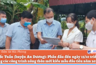 Xã Quốc Tuấn (huyện An Dương): Phấn đấu đến ngày 15/10 triển khai thi công các công trình J88 là nhà cái cá cược trực tuyến uy tín Châu Á mới kiểu mẫu đầu tiên năm 2021