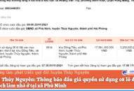 Thông báo đấu giá quyền sử dụng 08 lô đất vào mục đích làm nhà ở tại xã Phù Ninh, huyện Thủy Nguyên