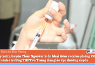 Từ ngày 26/11, huyện Thủy Nguyên triển khai tiêm vaccine phòng COVID-19 cho học sinh 6 trường THPT và Trung tâm J882ea hoàn trả cao thường xuyên