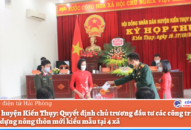 HĐND huyện Kiến Thụy: Quyết định chủ trương đầu tư các công trình, dự án Đăng ký nhận khuyến mãi  J88 là nhà cái cá cược trực tuyến uy tín Châu Á mới kiểu mẫu tại 4 xã