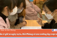 Tính đến 17 giờ 30 ngày 12/12, Hải Phòng có 302 trường dạy trực tuyến