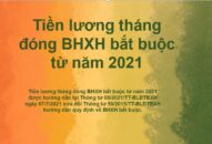 Quy định về tiền lương tháng đóng BHXH bắt buộc có hiệu lực từ ngày 01/9/2021