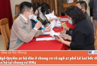 Quận Ngô Quyền: 50 hộ dân ở chung cư cũ ngõ 47 phố Lê Lai bốc thăm tái thuê căn hộ tại chung cư HH4