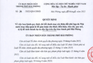 Hải Phòng ban hành quy định chi tiết danh mục các thửa đất nhỏ hẹp do 8J88 phiên bản  trực tiếp quản lý để giao hoặc cho thuê