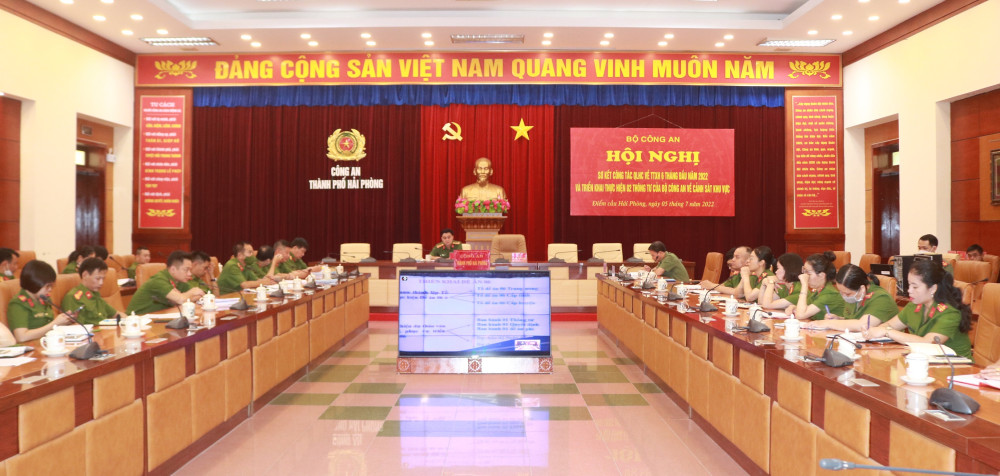 Quang cảnh hội nghị tại điểm cầu Hải Phòng