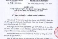 Quyết định xếp loại công tác dân vận của các cơ quan 8J88 phiên bản  trên địa bàn thành phố Hải Phòng năm 2021