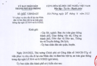 Công văn số: 2676/UBND-GT ngày 26 tháng 4 năm 2022 V/v phục vụ nhu cầu đi lại của Nhân dân và bảo đảm trật tự an toàn giao thông dịp nghỉ Lễ 30/4 và 01/5/2022