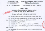 Quy định hệ số điều chỉnh giá đất hàng năm áp dụng trên địa bàn thành phố Hải Phòng năm 2022