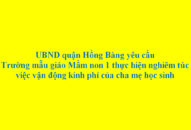 UBND quận Hồng Bàng yêu cầu Trường mẫu giáo Mầm non 1 thực hiện nghiêm túc việc vận động kinh phí của cha mẹ học sinh