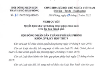 Nghị quyết Quyết định khu vực không được phép J881 tải ứng  trên địa bàn thành phố