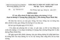 Điều chỉnh tổ chức giao thông trên đường Lê Lợi đoạn từ đường Lê Quang Đạo (Đông Khê 2) đến đường Phạm Minh Đức