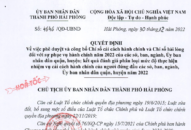 Hải Phòng: Công bố các chỉ số Par Index, SIPAS năm 2022 của cơ quan hành chính 8J88 phiên bản 