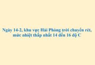 Ngày 14/2, khu vực Hải Phòng trời chuyển rét, mức nhiệt thấp nhất 14 đến 16 độ C