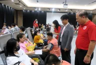 Hàng trăm cán bộ, nhân viên và khách hàng Trung tâm Thương mại Aeon Mall Hải Phòng tham gia hiến máu tình nguyện